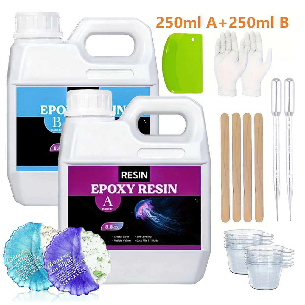 Resin Jewelry Kit - 125ml/250ml Kristallklares Gießharz-Set, blasenfreies Epoxidharz für