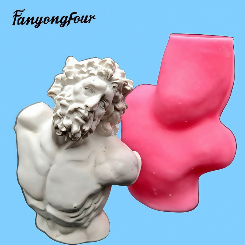 Resin Craft Ideas - Laokong Halbkörper-Silikonform, Gipsharz, Kerze, Beton, DIY