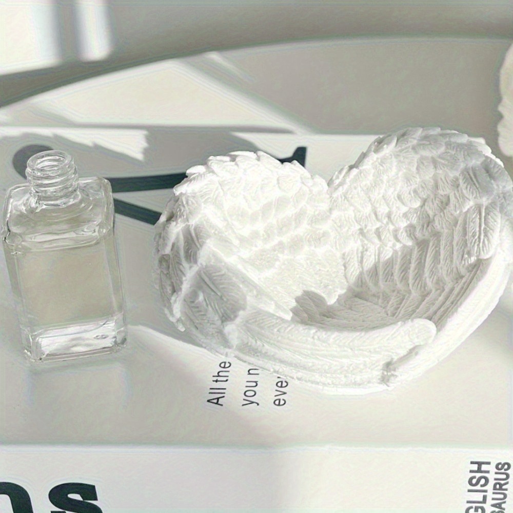 Resin Craft Ideas - 1 Stück Engelsflügel-Herz-Silikonform mit mehrlagigem Flügel-Design