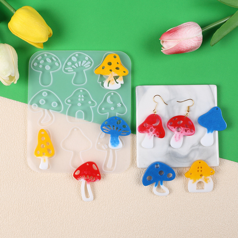 Multi Style Pilze Ohrring Anhä – Flower Preservation Resin Bewertung und Preis